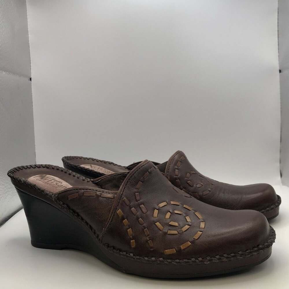 Clarks Artisan Open Back Mule Clog Sz 8.5 Wedge - image 1